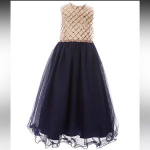 Rare Editions Sequin Mock Neck Maxi Dress